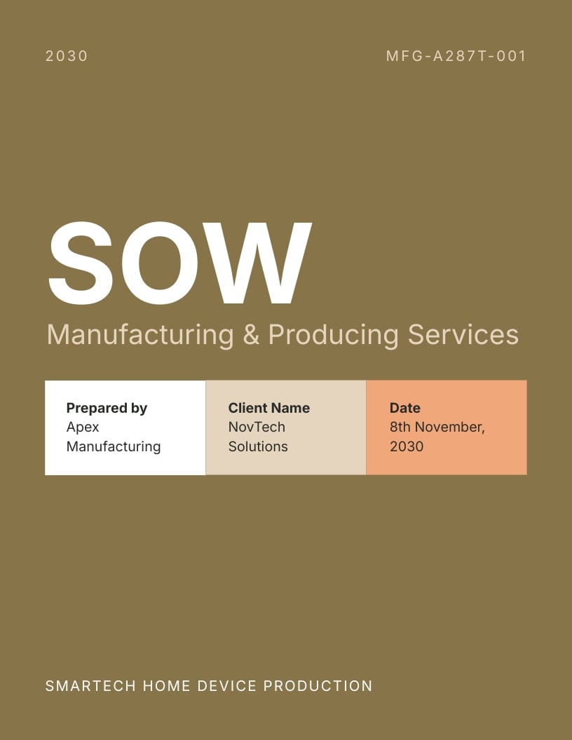SOW For Manufacturers Template