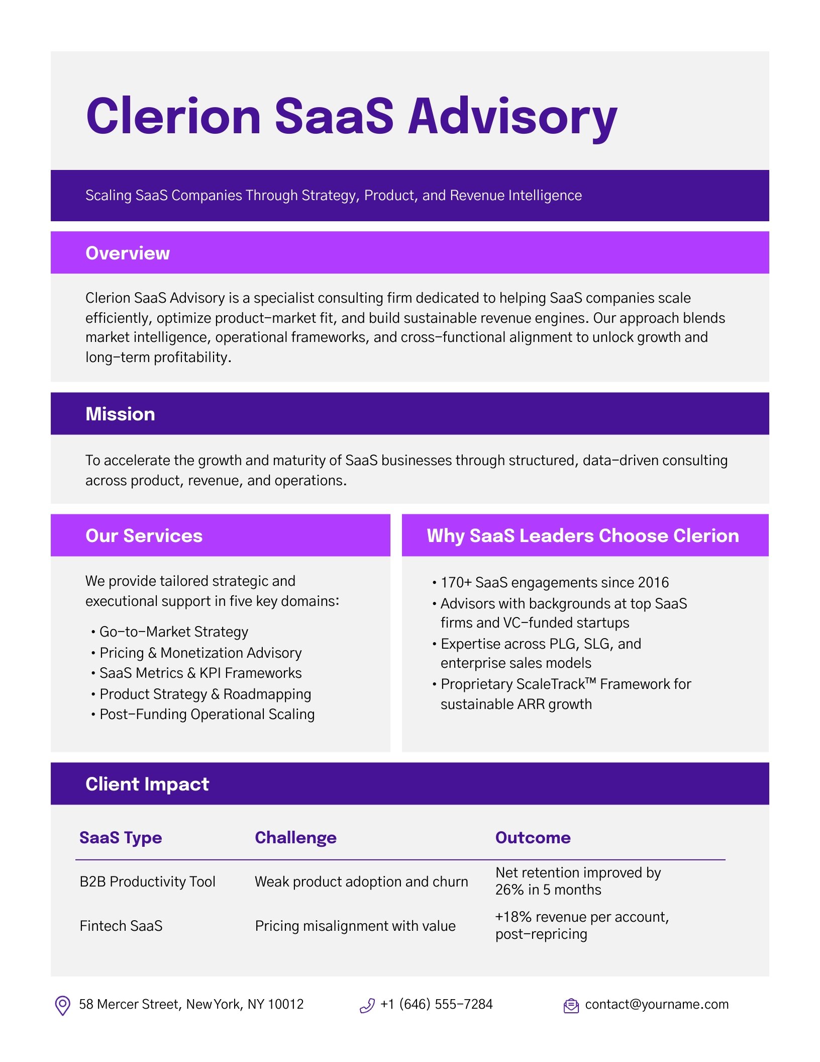 SaaS Consulting One Pager Template