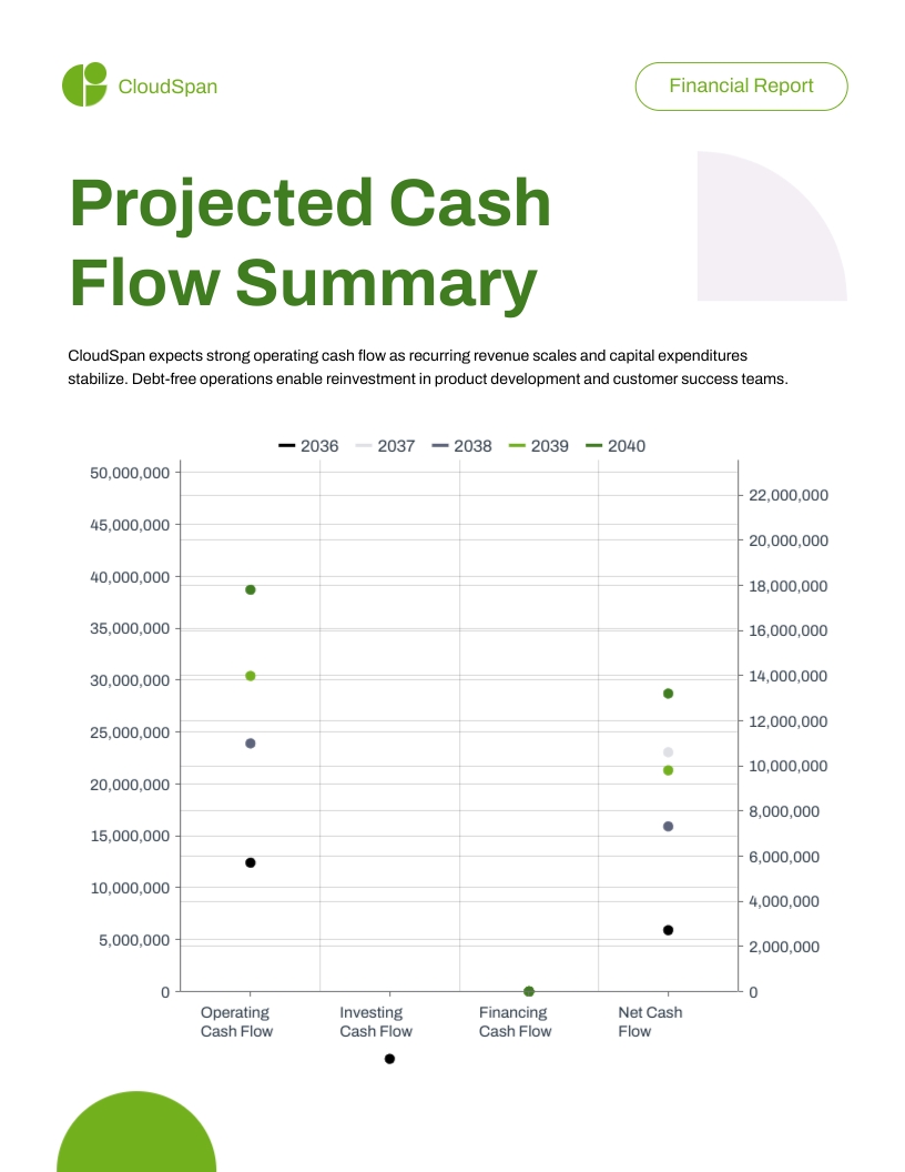 SaaS Financial Projections Report Template | Visme