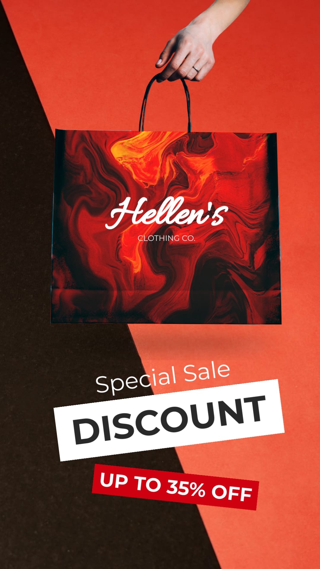 Sale Discount Store Bag Mockup Vertical Template