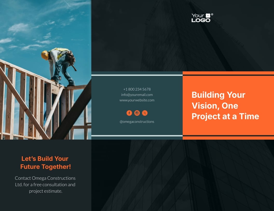 Sales Construction Brochure Template