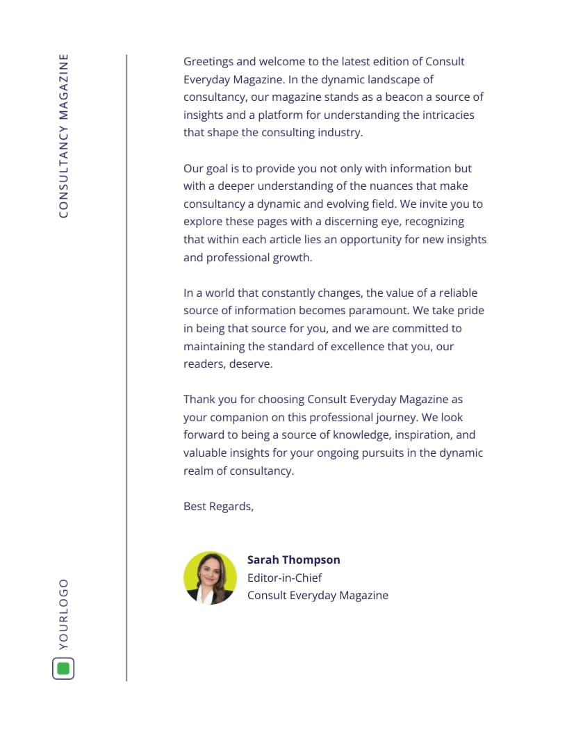 Sales Consultancy Magazine Template - Slide 4 Sales Consultancy Magazine Template - Slide 4