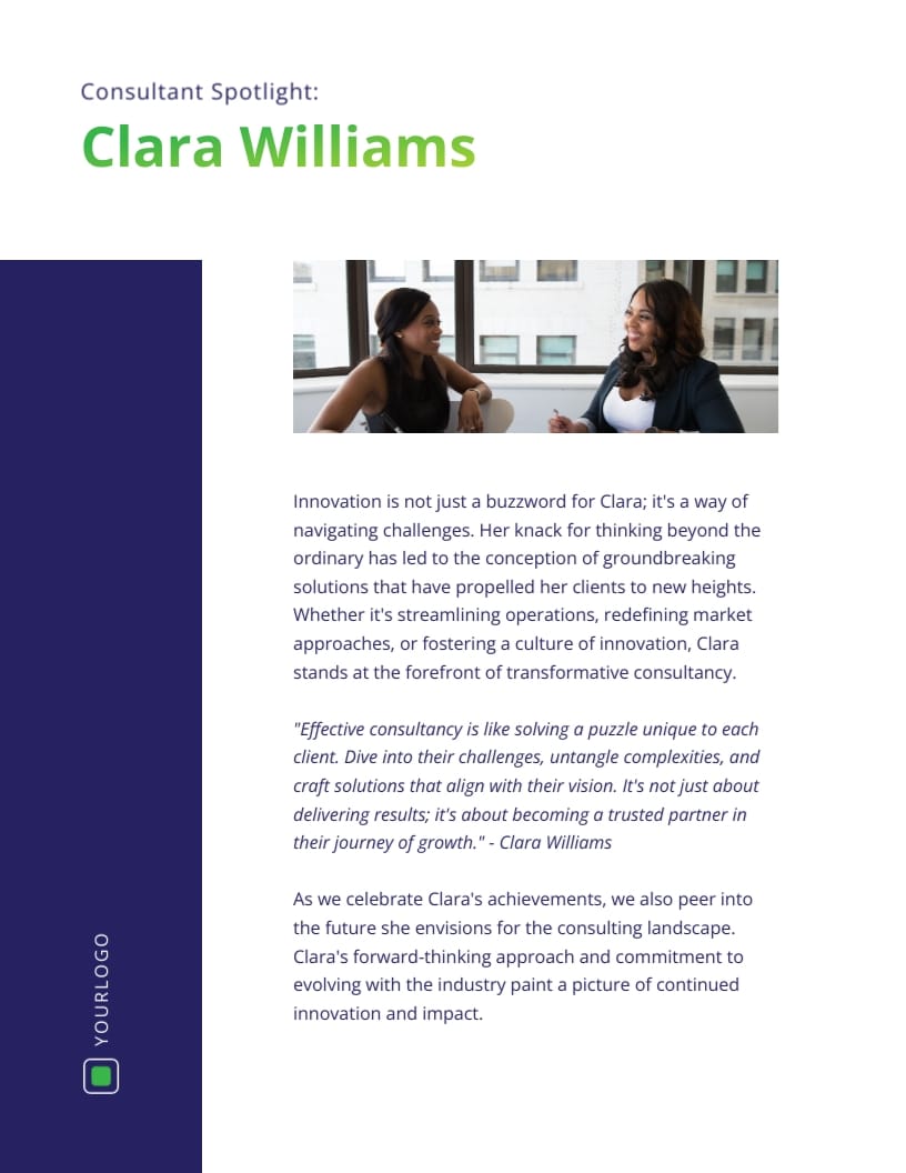 Sales Consultancy Magazine Template - Slide 5 Sales Consultancy Magazine Template - Slide 5