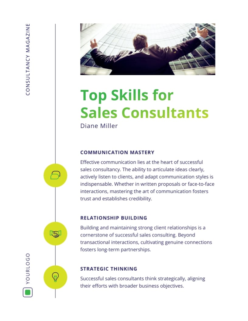 Sales Consultancy Magazine Template - Slide 7 Sales Consultancy Magazine Template - Slide 7