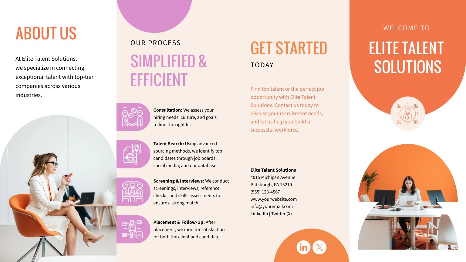 Sales Double Gate Fold Brochure Template