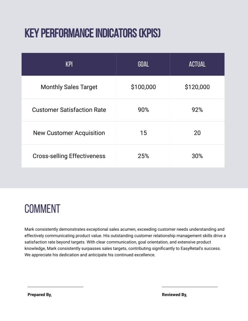 Sales Representative Performance Review Template - Slide 2 Sales Representative Performance Review Template - Slide 2