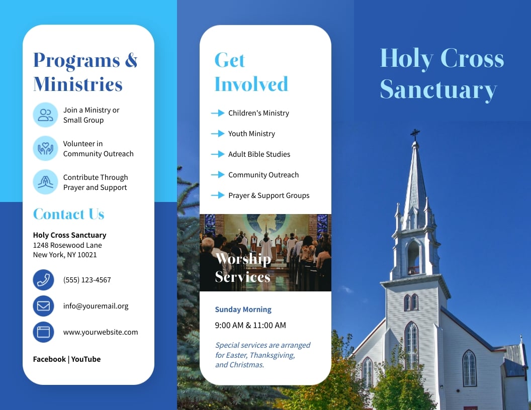 Sanctuary Trifold Brochure Template