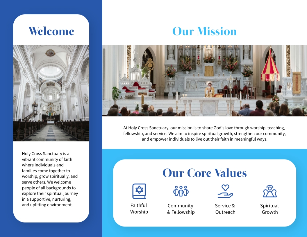 Sanctuary Trifold Brochure Template | Visme