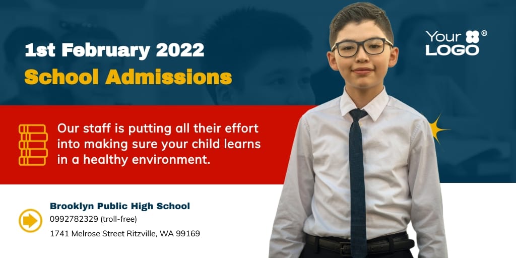 School Admission Twitter Post Template