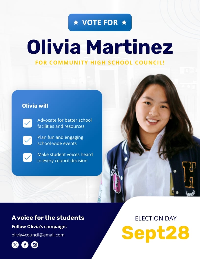 School Election Campaign Flyer Template