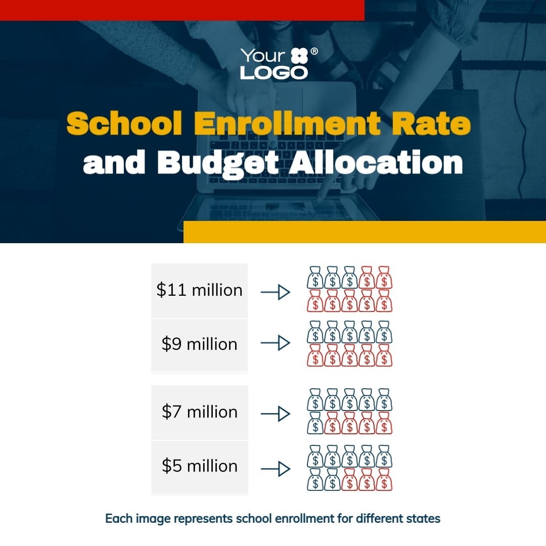 School Enrollment Pictogram Square Template