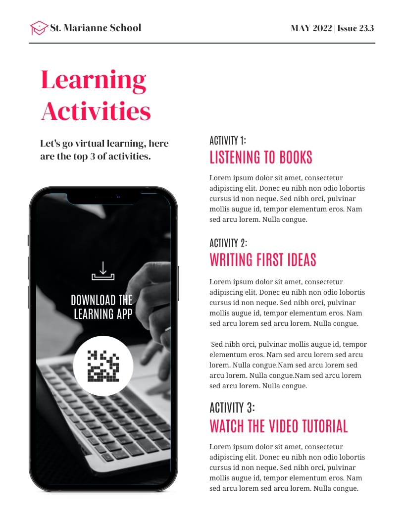 School Newspaper Template - Slide 5 School Newspaper Template - Slide 5