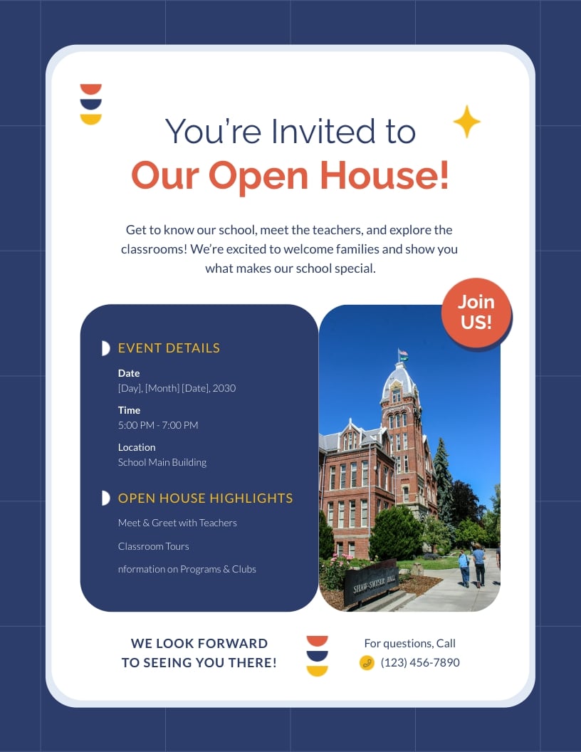 School Open House Flyer Template