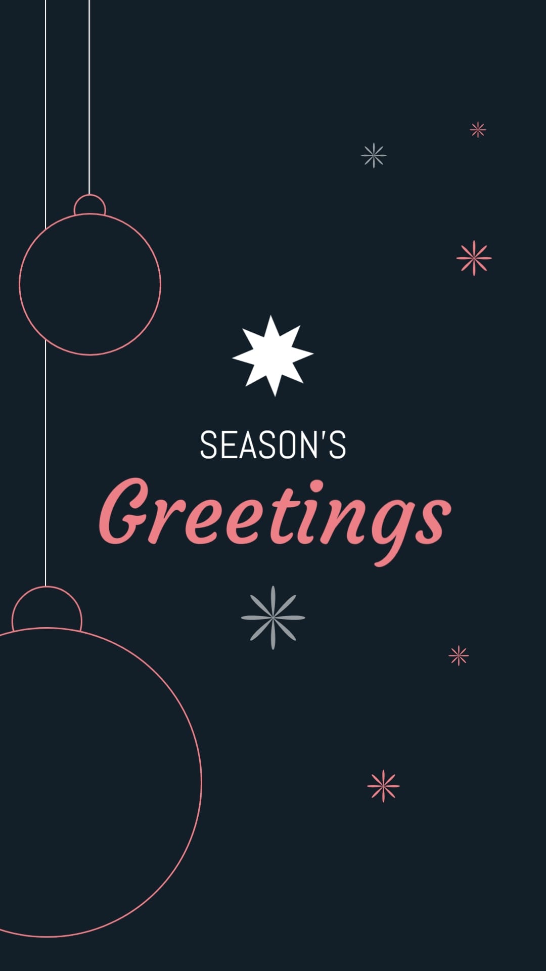 Seasons Greetings Gift Card Animated Social Graphic Vertical Template