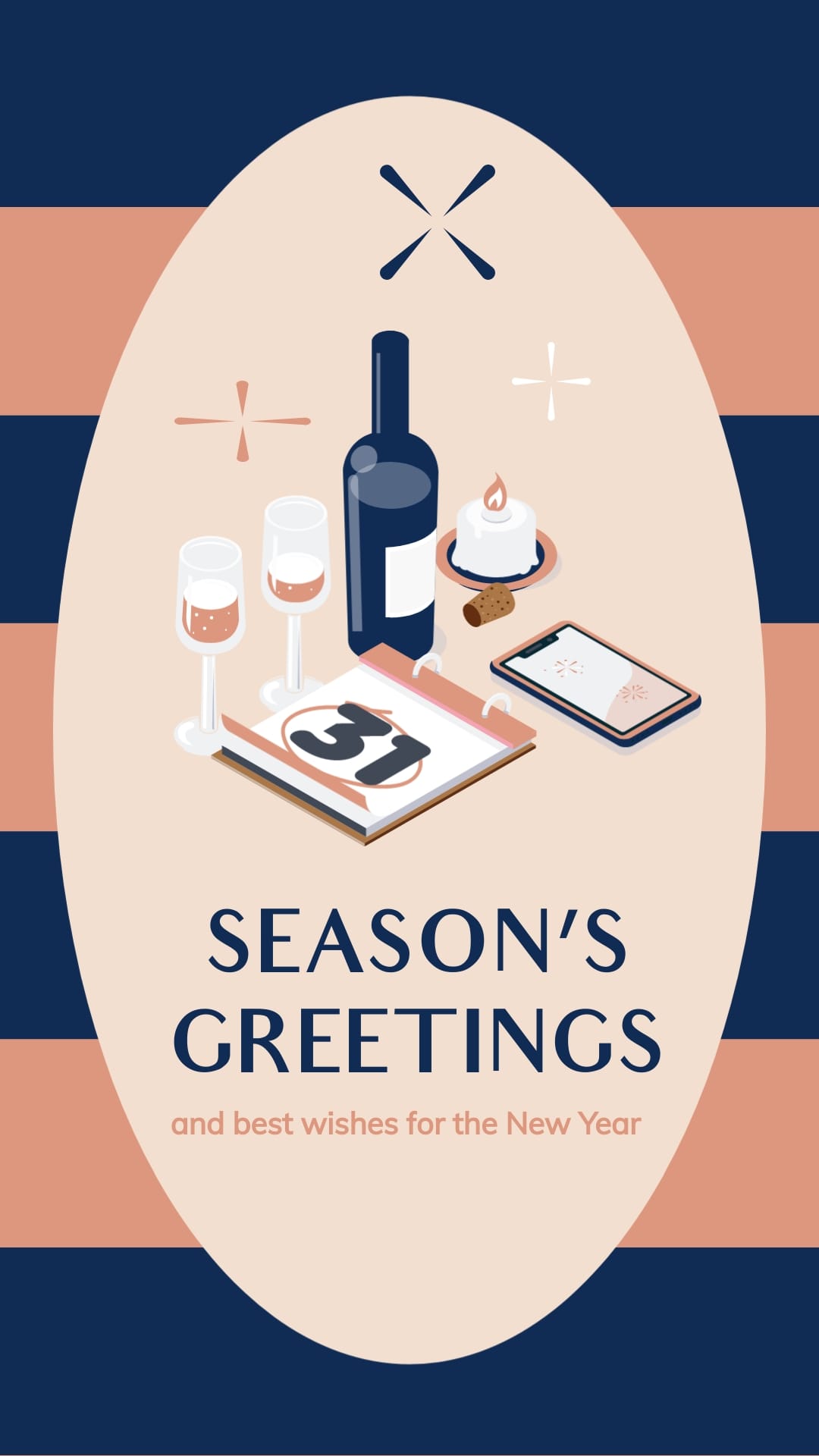 Seasons Greetings Wishes Animated Social Graphic Vertical Template