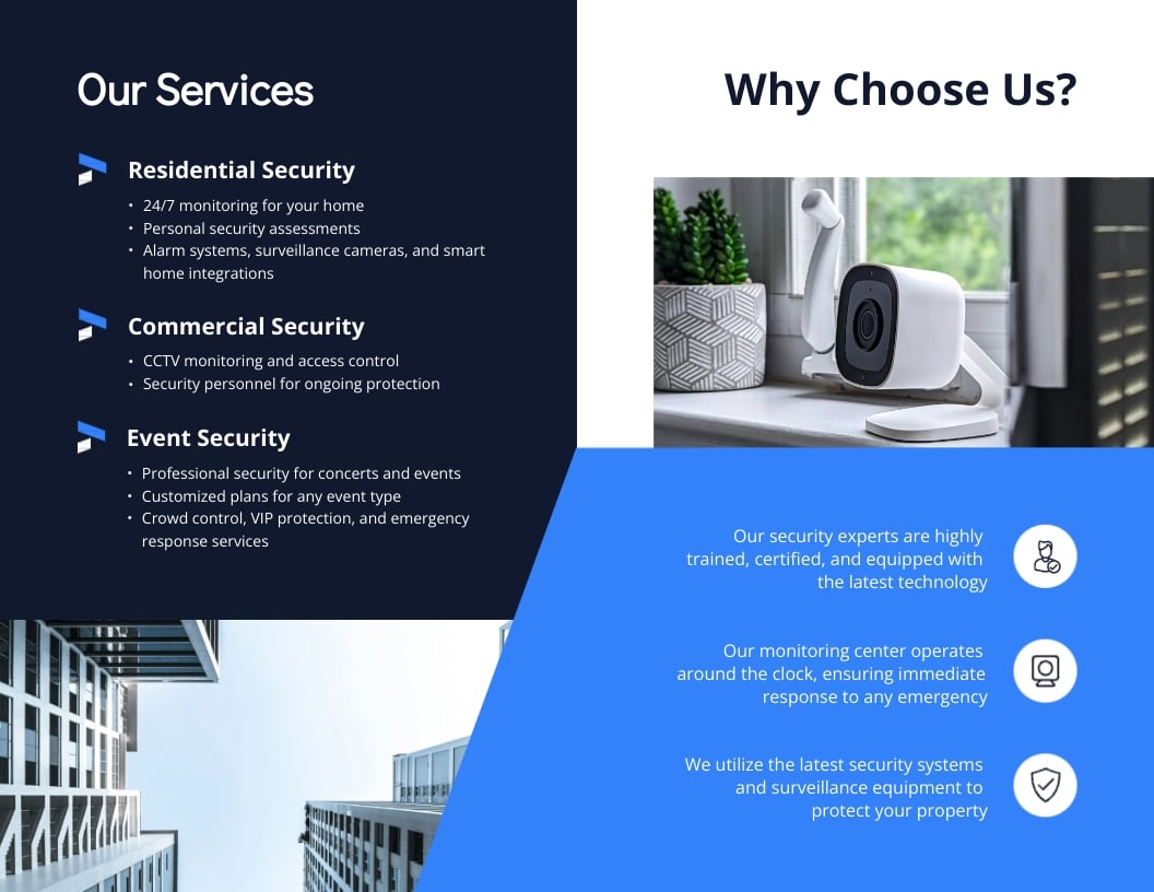 Security Services Brochure Template - Slide 2 Security Services Brochure Template - Slide 2