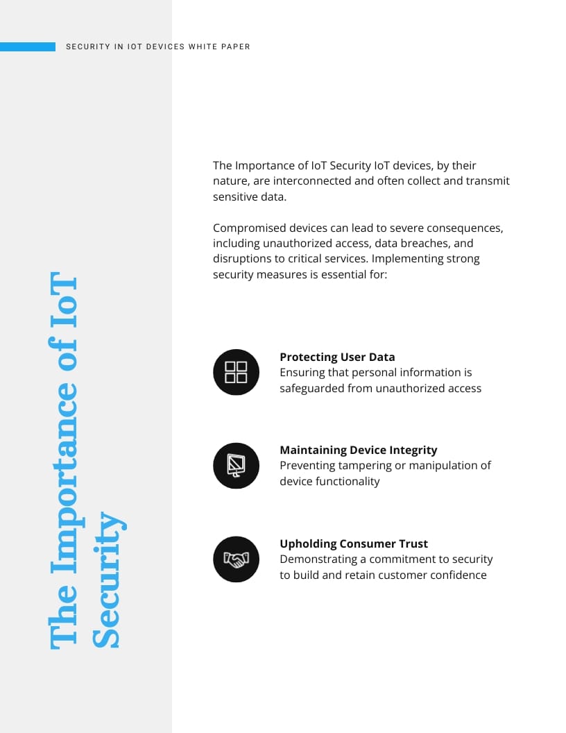 Security in IoT Devices White Paper Template - Slide 4 Security in IoT Devices White Paper Template - Slide 4