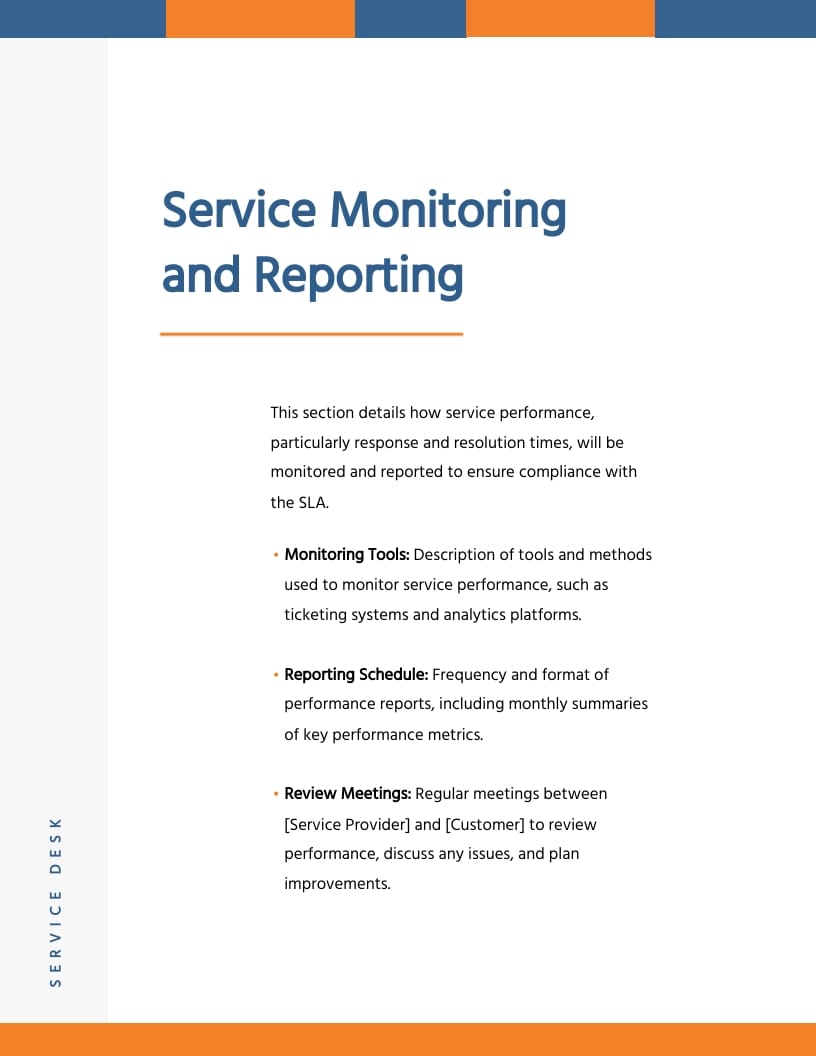 Service Desk Service Level Agreement SLA Template - Slide 5 Service Desk Service Level Agreement SLA Template - Slide 5