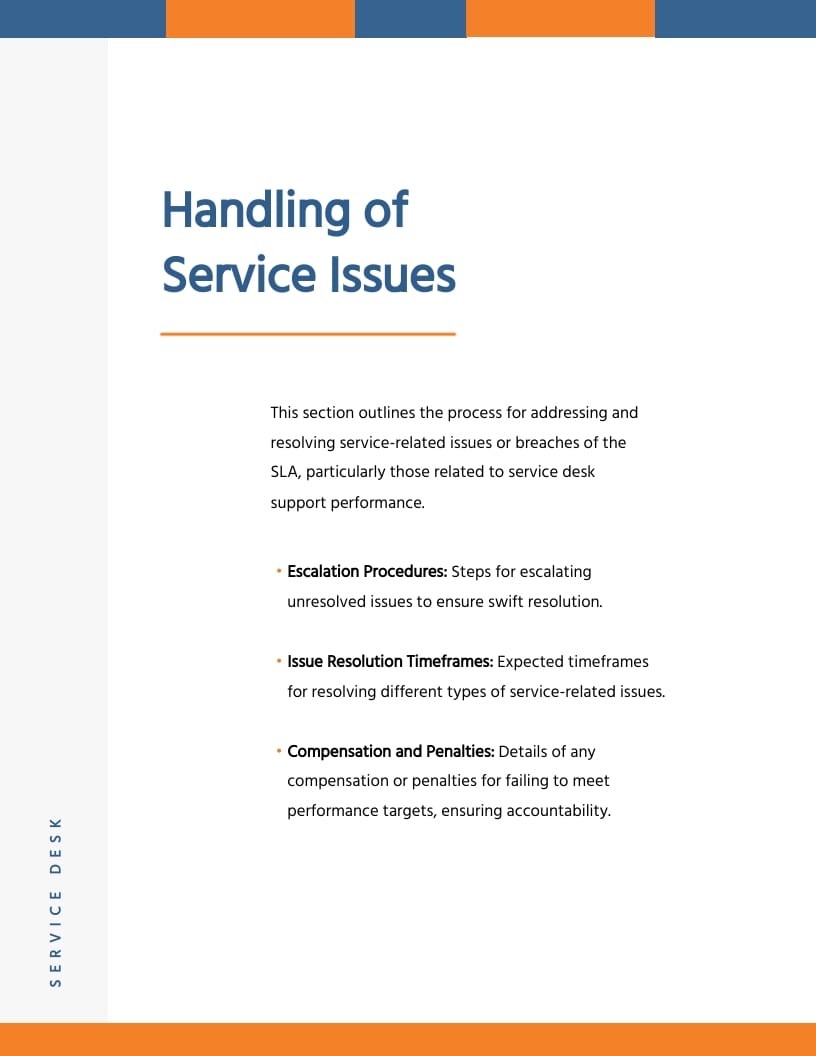 Service Desk Service Level Agreement SLA Template - Slide 6 Service Desk Service Level Agreement SLA Template - Slide 6