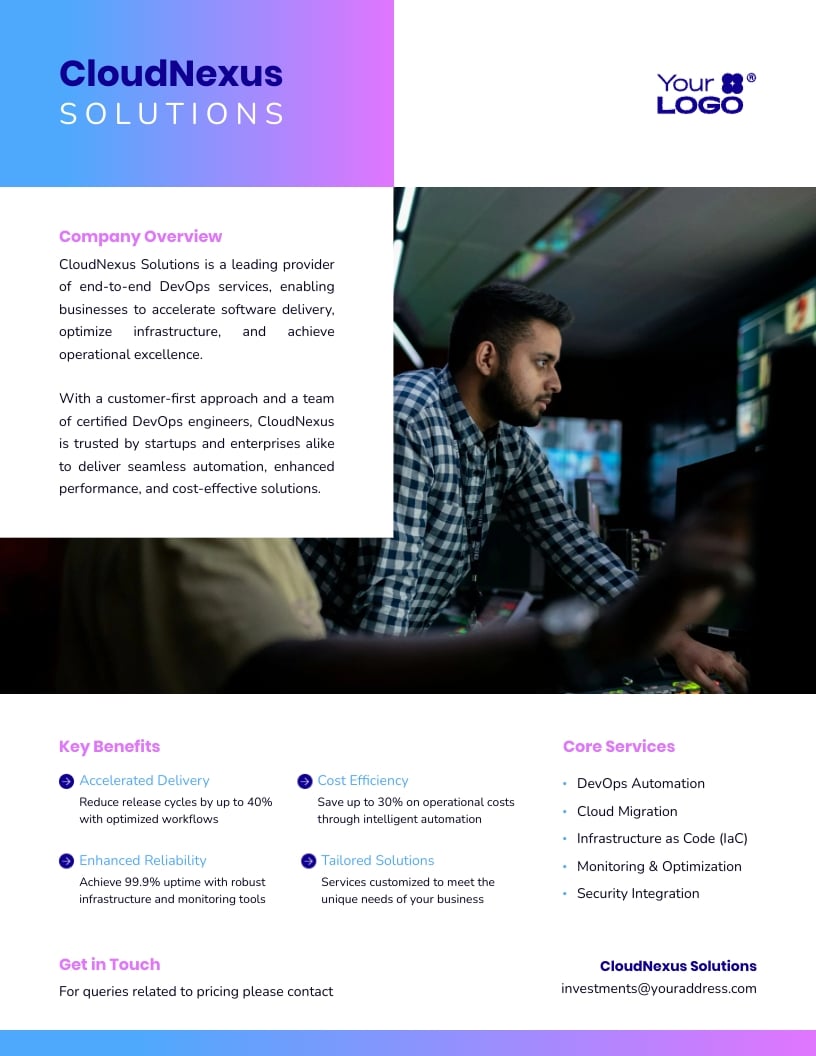 Services DevOps One Pager Template
