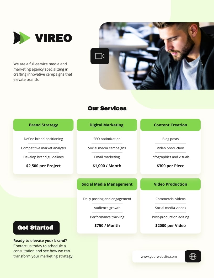Services One Pager Template