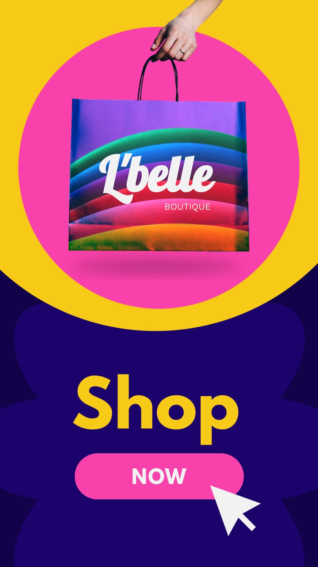 Shop Now Store Bag Mockup Vertical Template