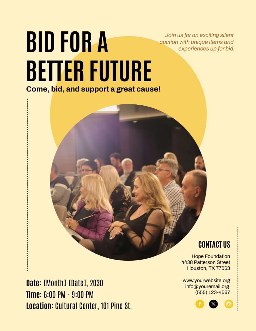 Silent Auction Fundraiser Flyer Template