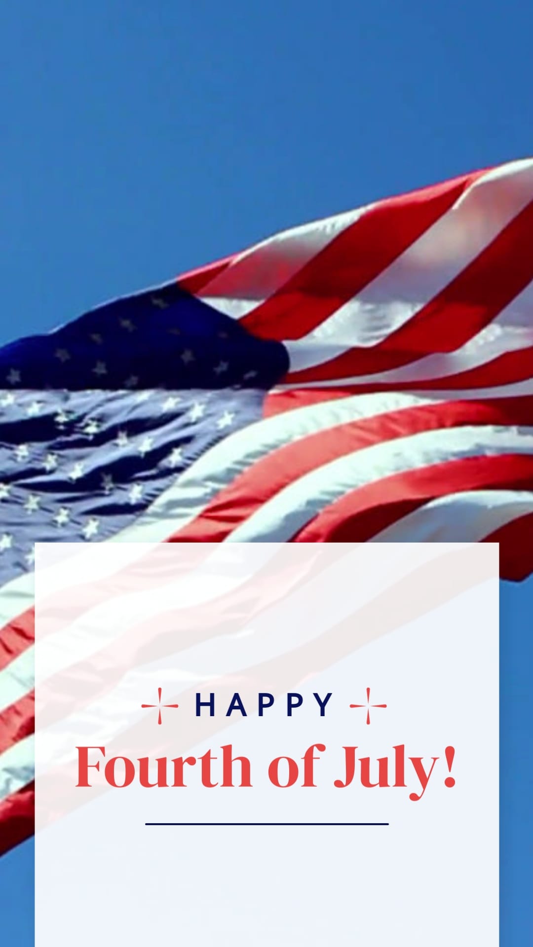 Simple Independence Day Greeting Card Vertical Template