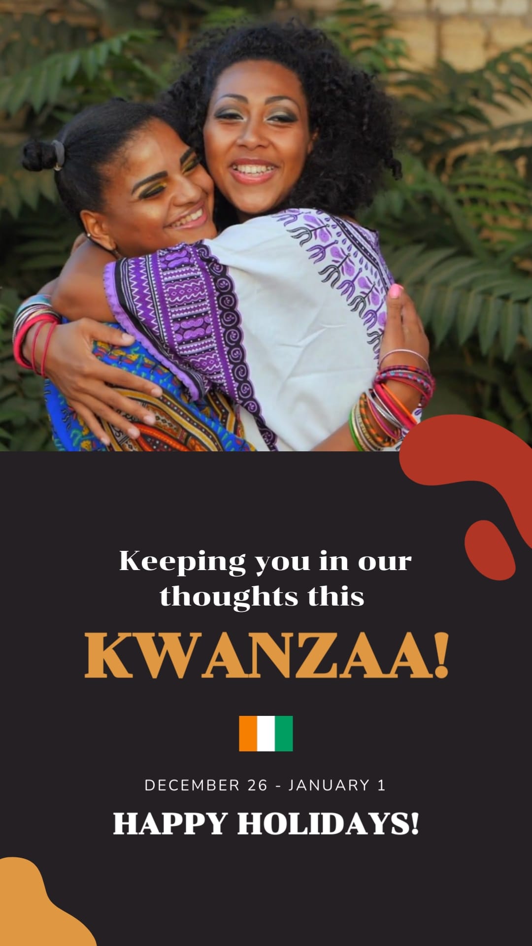 Simple Kwanzaa Greeting Card Vertical Template