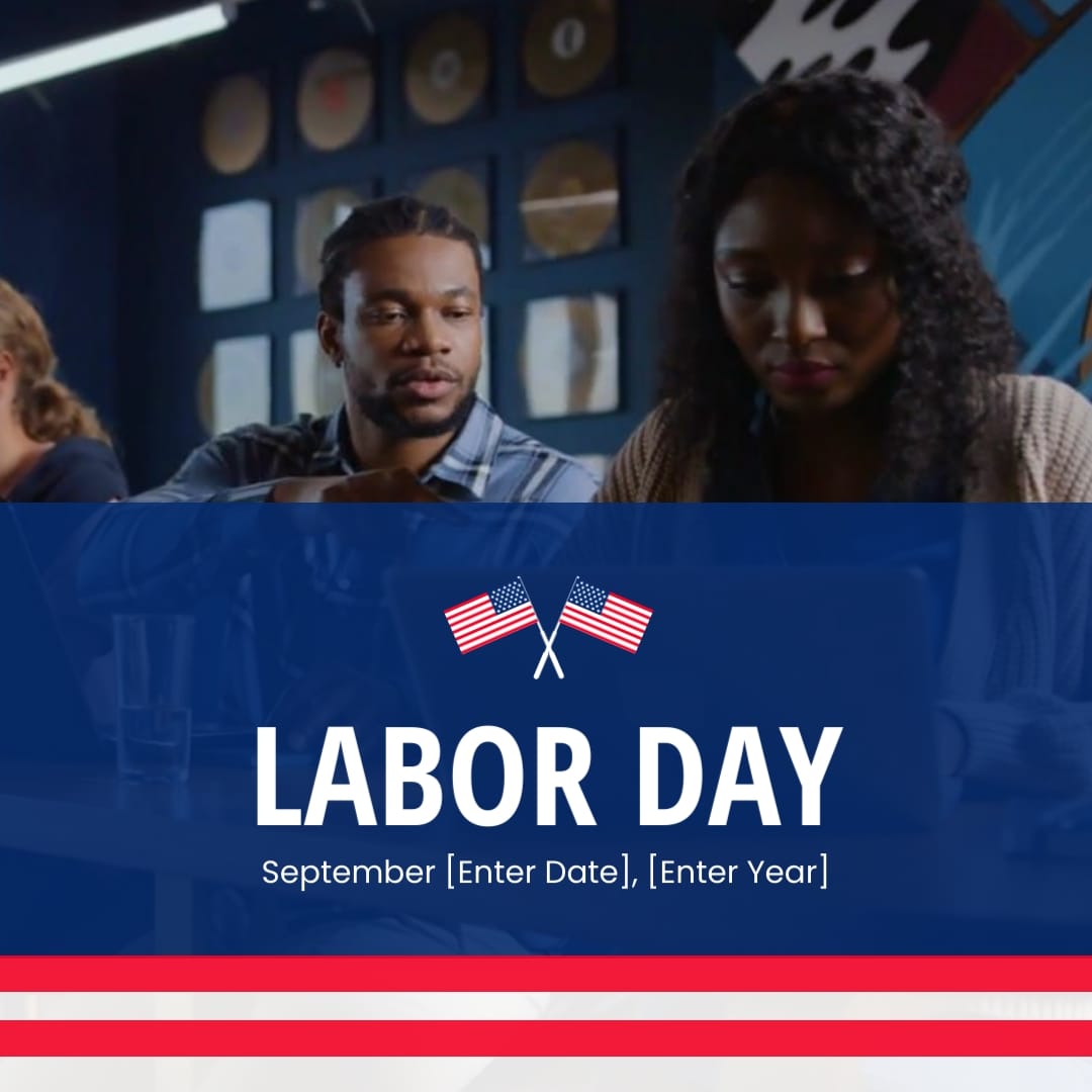 Simple Labor Day Greeting Card Square Template