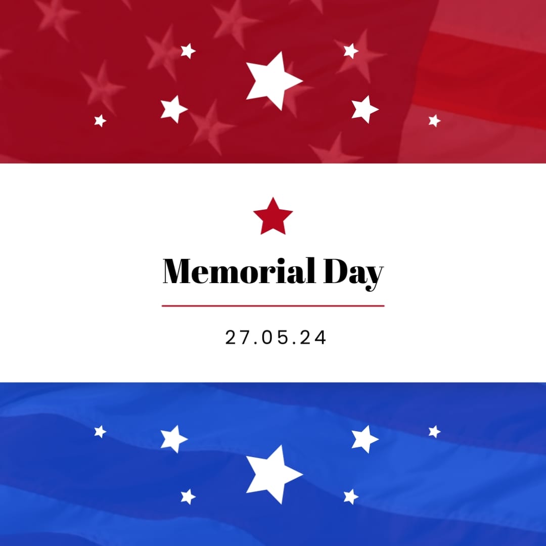 Simple Memorial Day Greeting Card Square Template