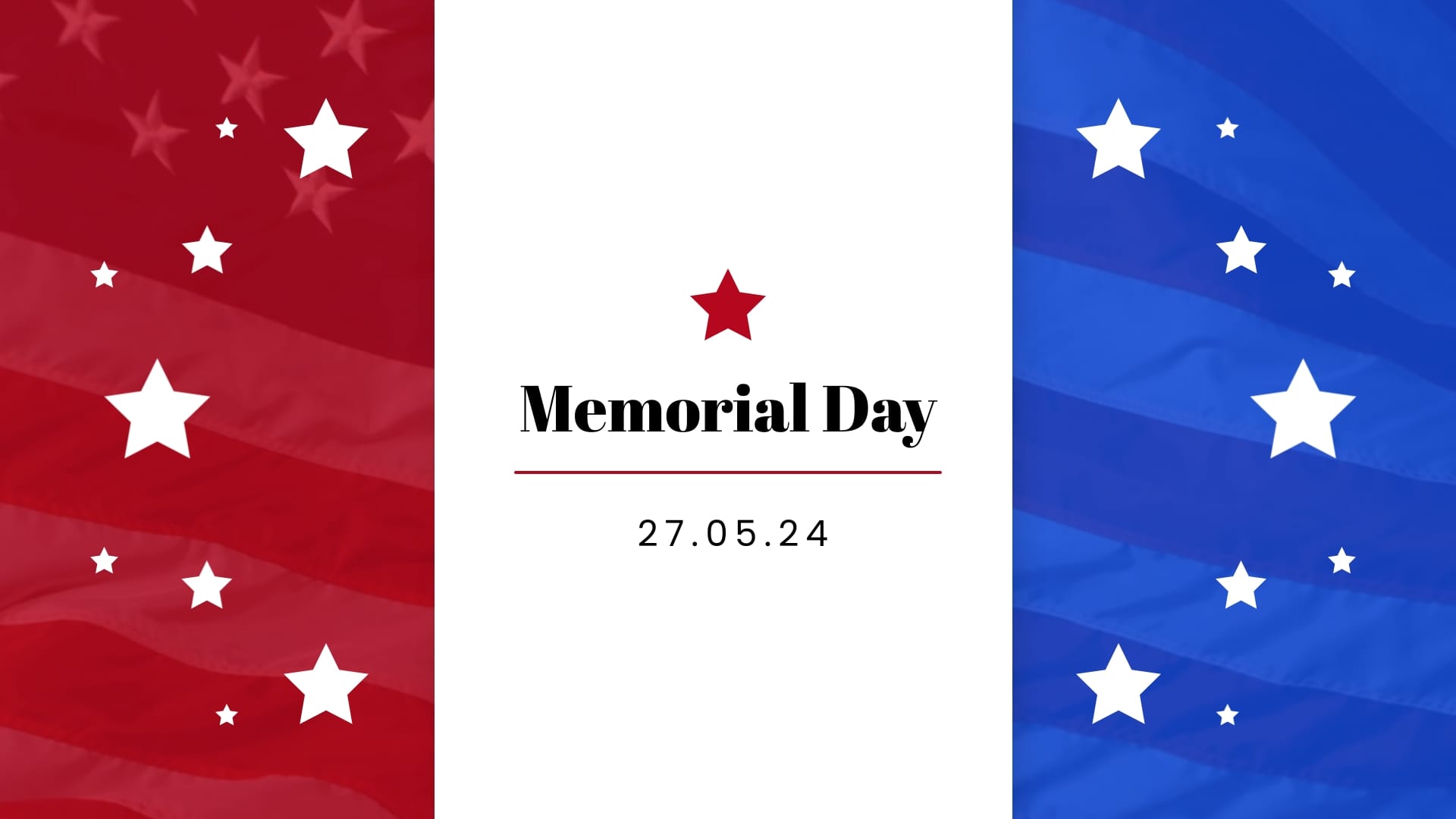 Simple Memorial Day Greeting Card Template
