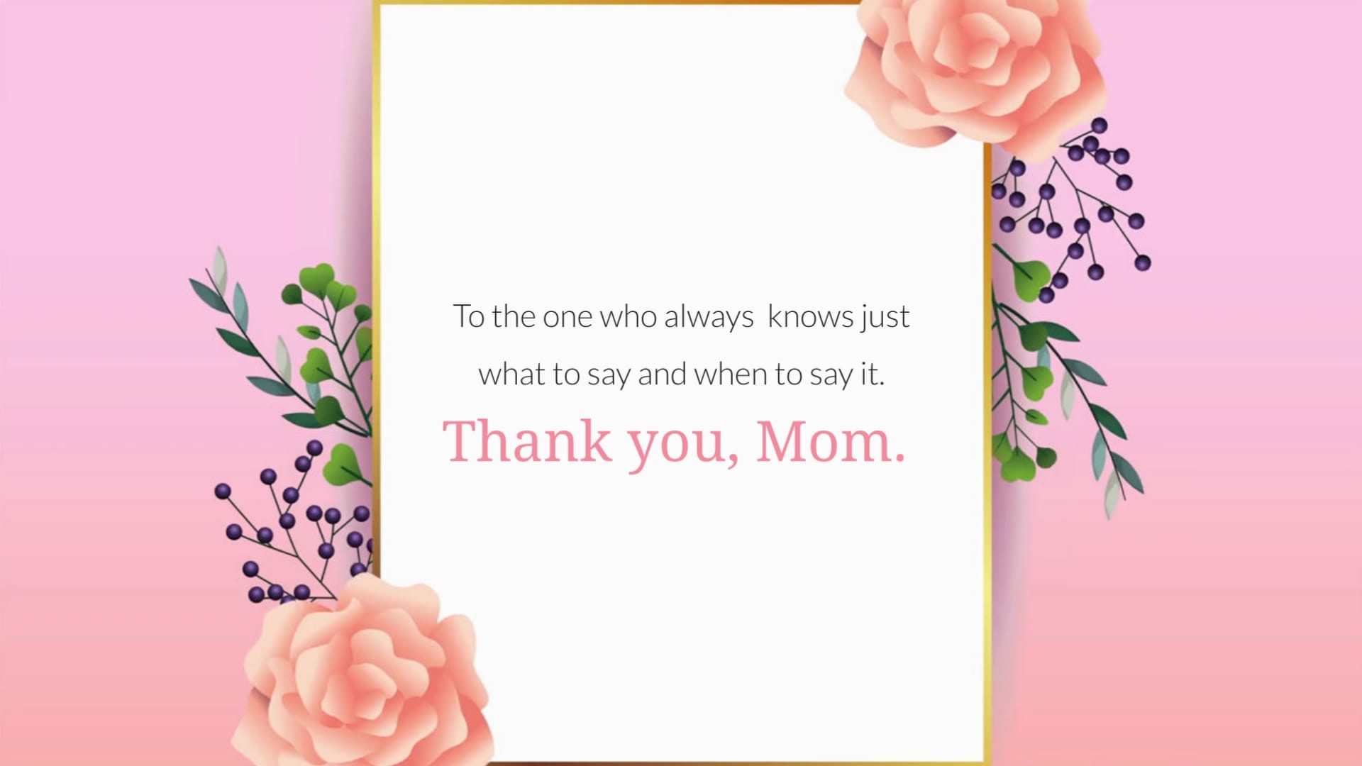 Simple Mothers Day Greeting Card Template