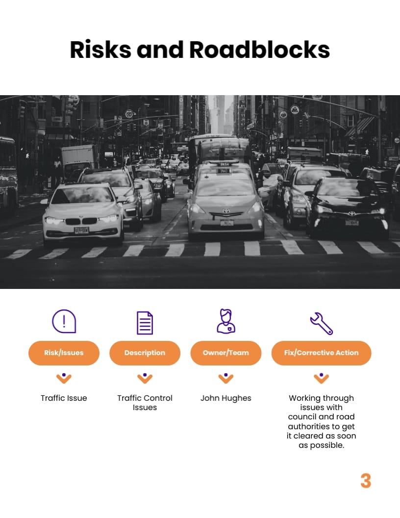 Simple Project Progress Report Template - Slide 3 Simple Project Progress Report Template - Slide 3