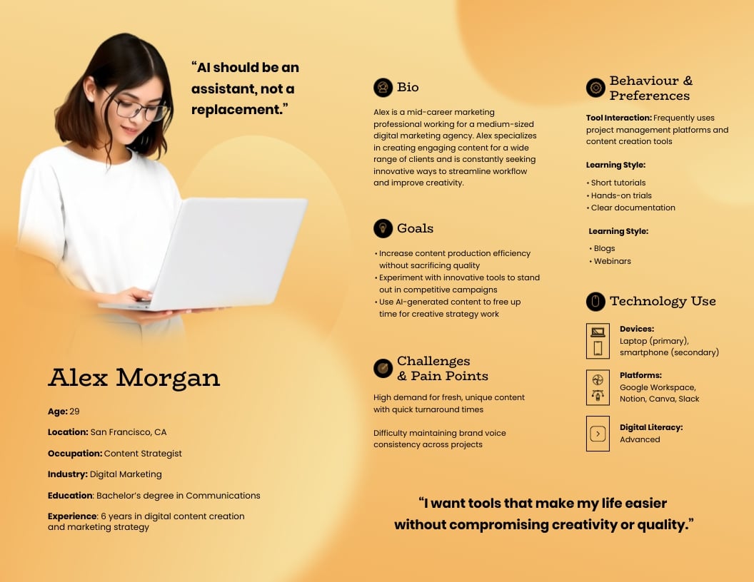 Simple User Persona Template