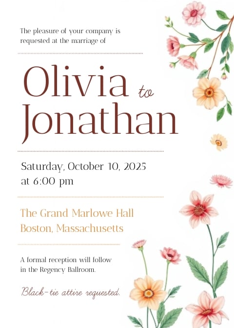 Simple Wedding Invitation Template