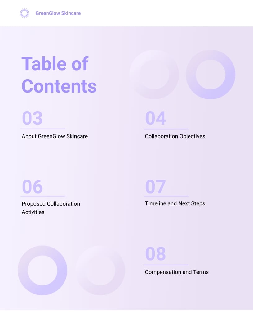 Skincare Brand Collaboration Proposal Template - Slide 2 Skincare Brand Collaboration Proposal Template - Slide 2