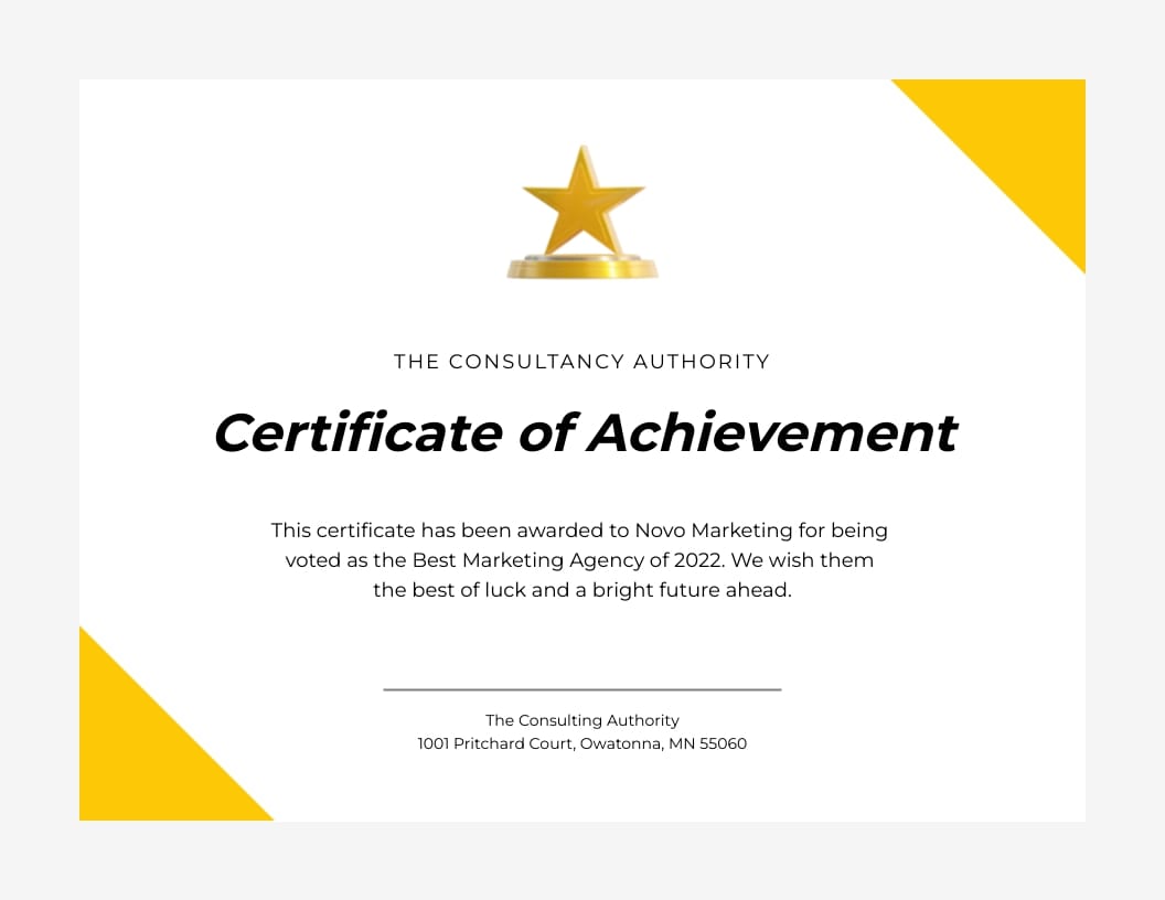 Employee Award Certificate Template