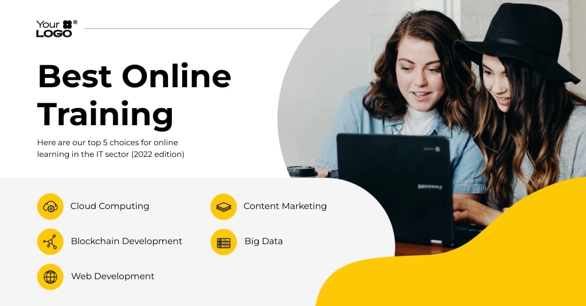 Sleek Best Online Training Facebook Post Template