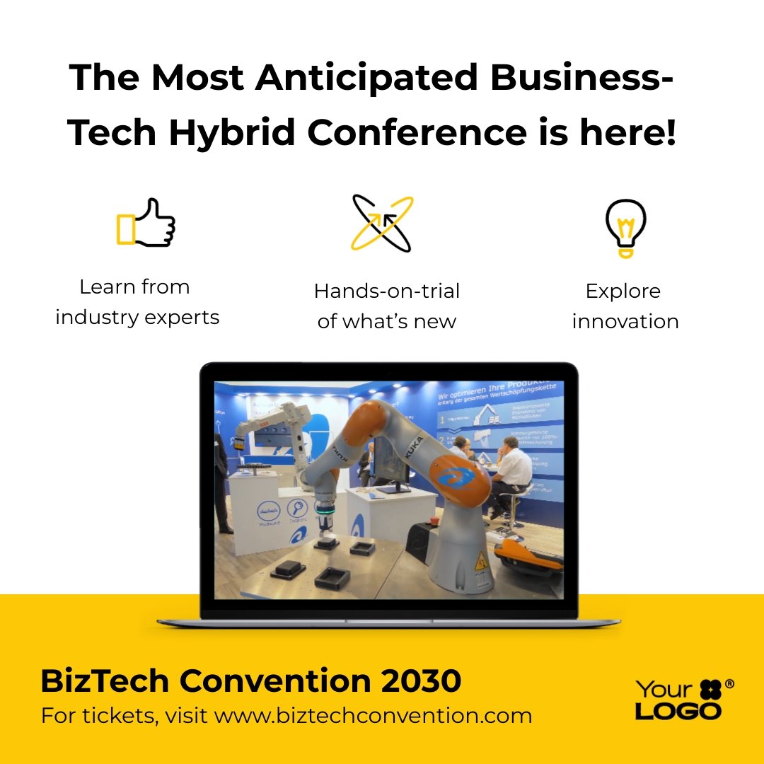 Sleek BizTech Convention Promo Video Square Template