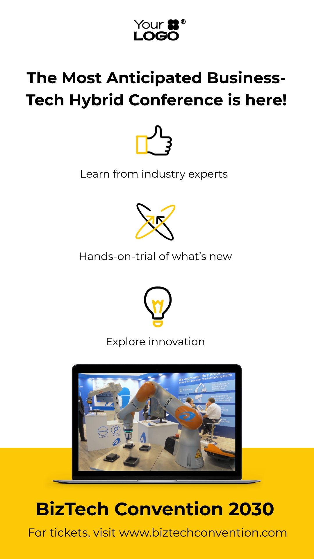 Sleek BizTech Convention Promo Video Vertical Template
