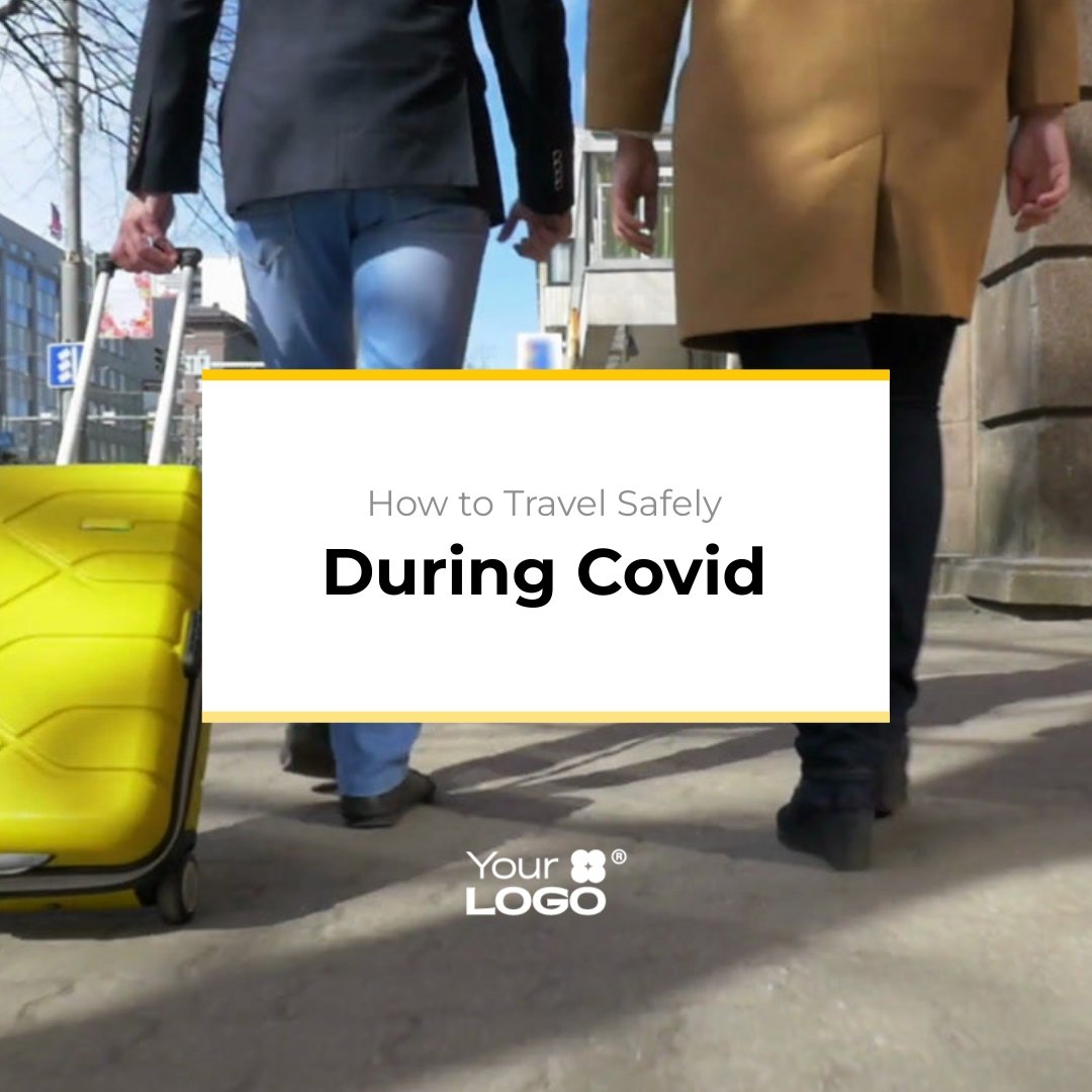 Sleek COVID 19 Travel Guide Explainer Video Square Template