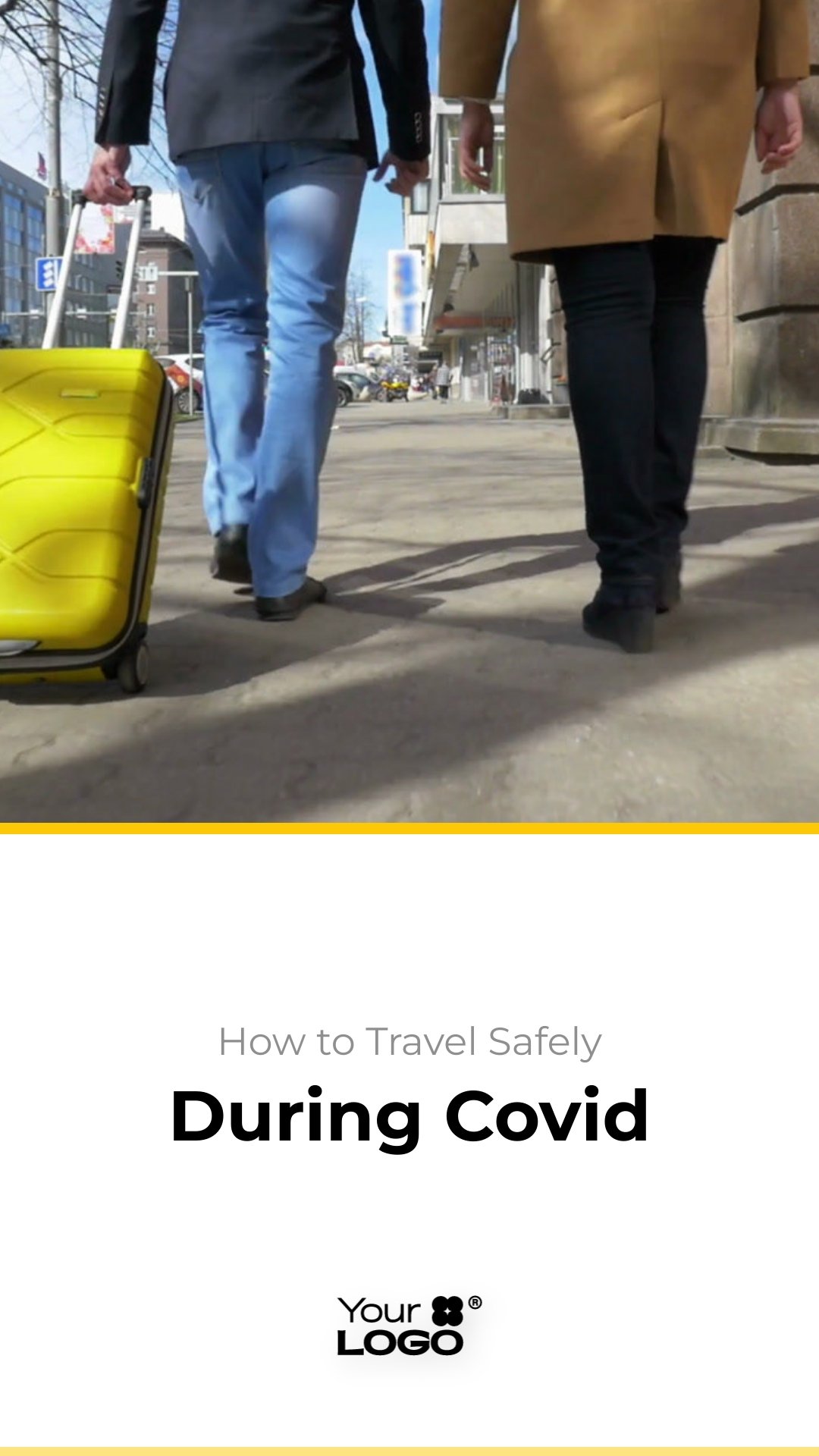 Sleek COVID 19 Travel Guide Explainer Video Vertical Template