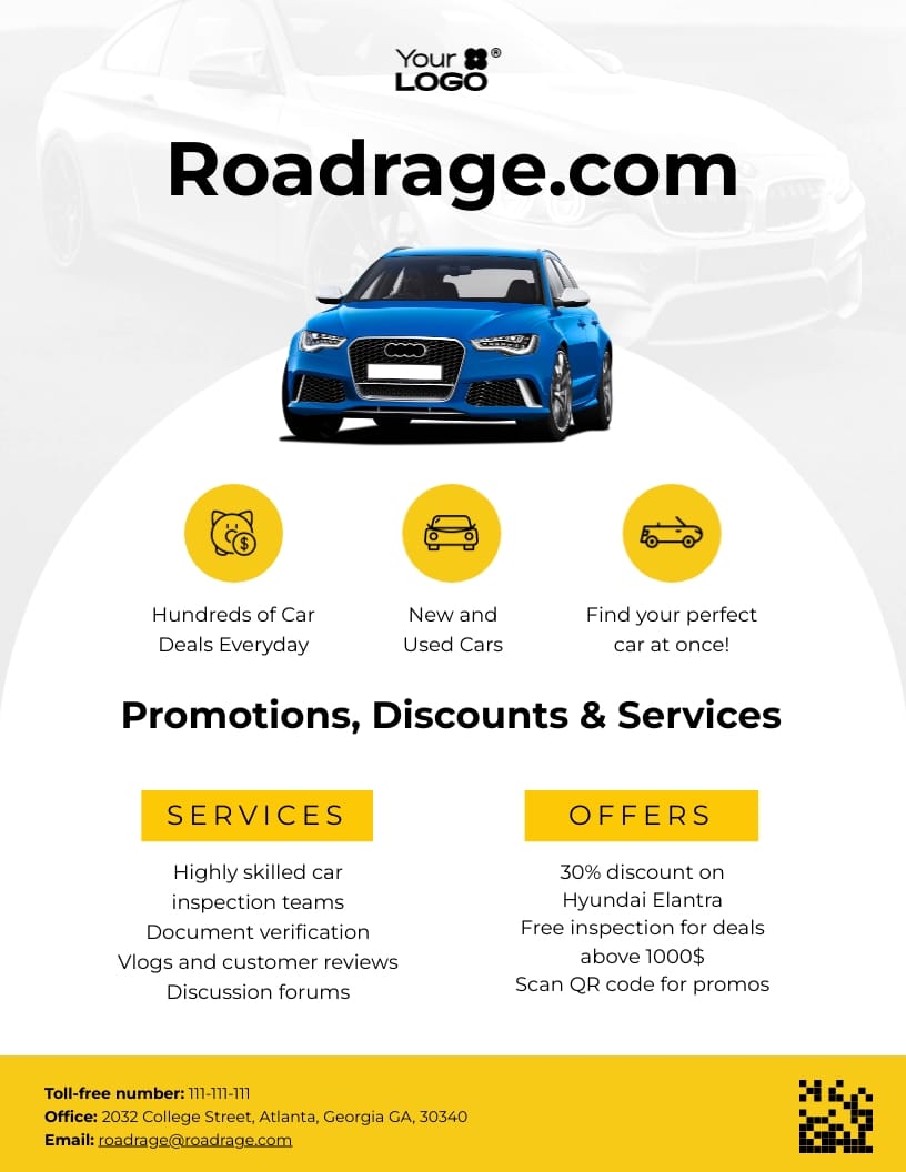 Sleek Car Sale Website Flyer Template