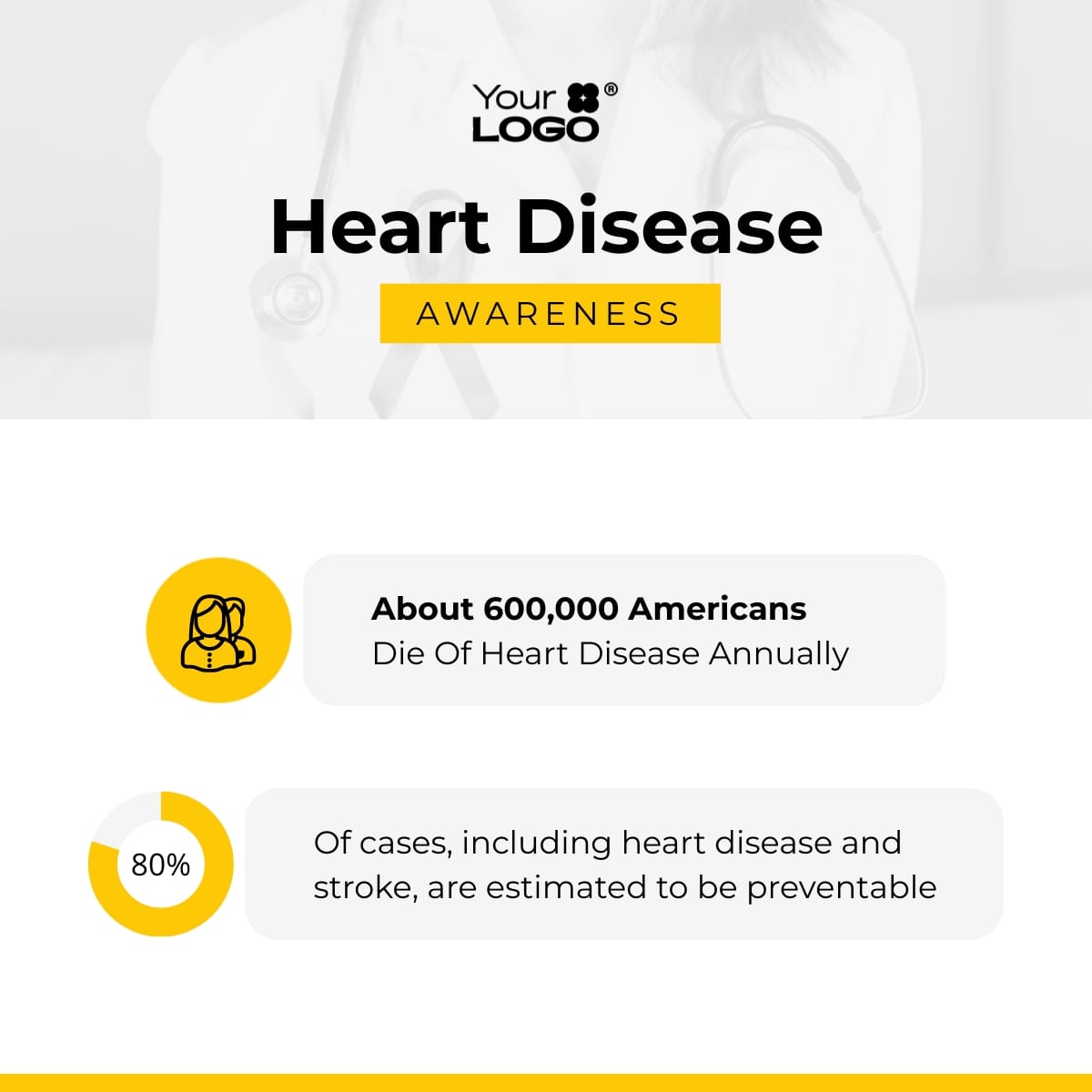 Sleek Cardiovascular Diseases LinkedIn Post Template