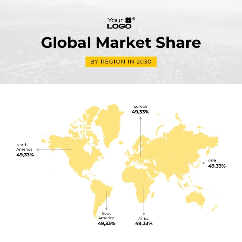 Global Market Choropleth Map Square Template