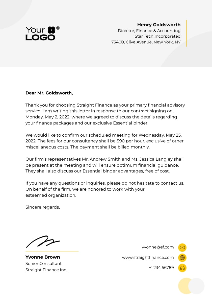 Client Meeting Email Template