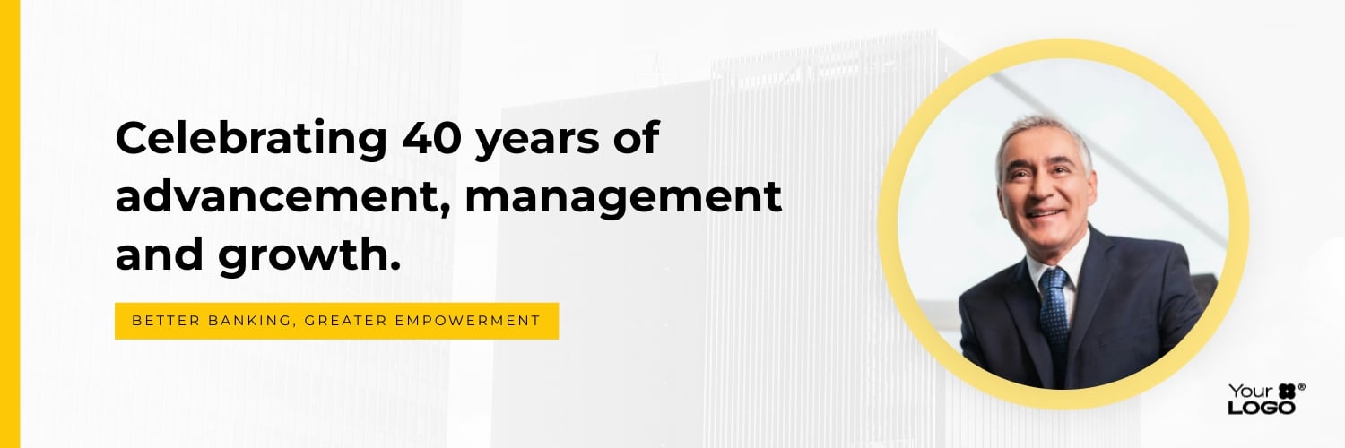 Sleek Company Anniversary Twitter Header Template