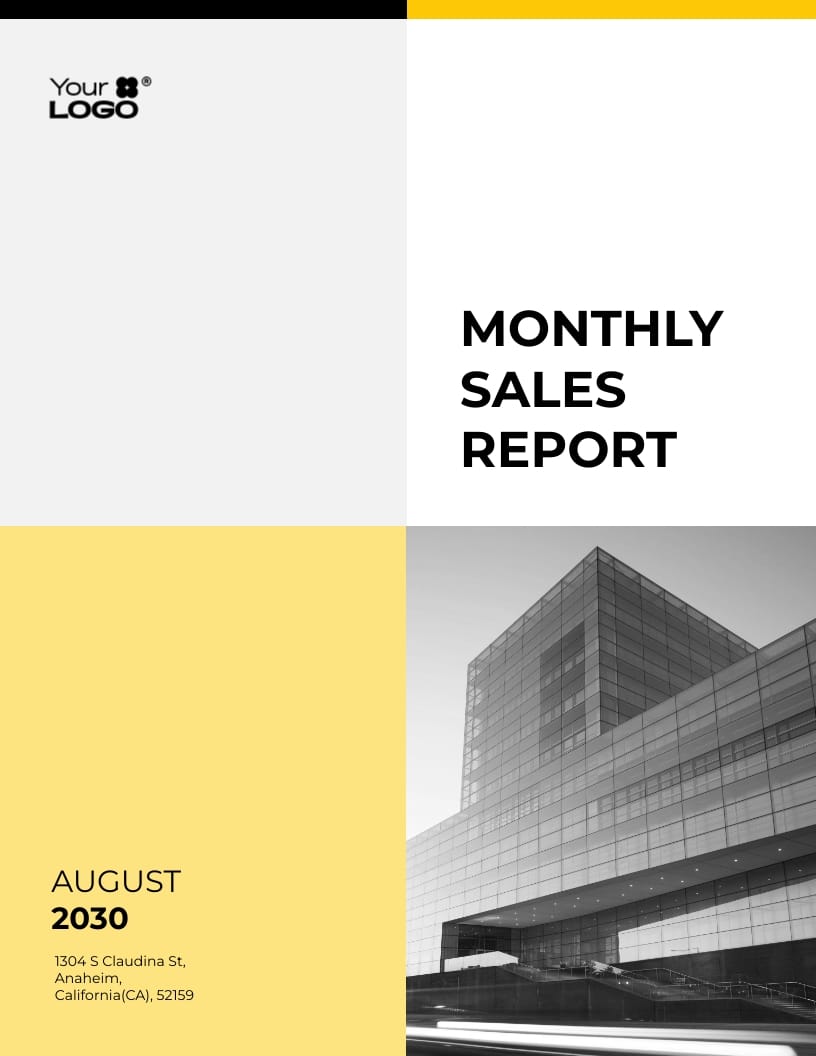 Sleek Consumer Goods Monthly Sales Report Template