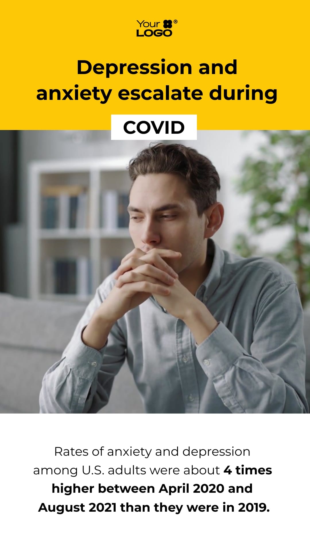 Sleek Depression Awareness Video Vertical Template